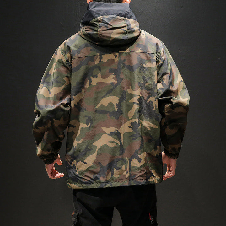 Explore the Great Outdoors in Style: The Oversized Reversible Camouflage Hooded Jacket